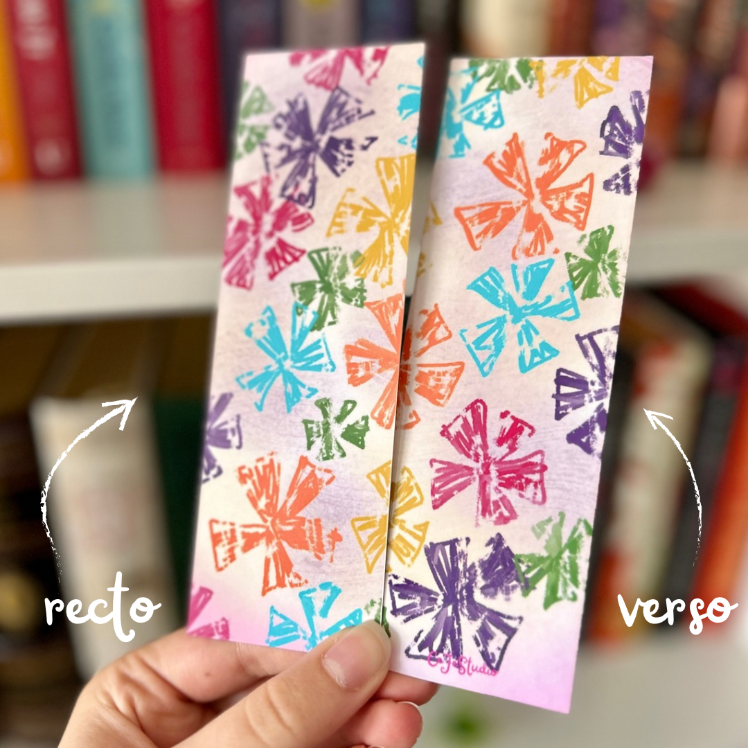 Marque-page fleurs multicolores